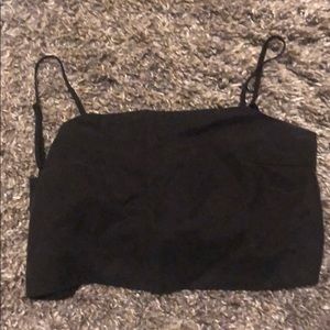 Cropped black tank top